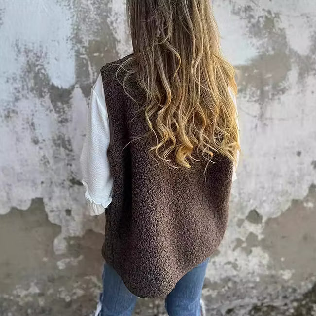 Ailyn - Texturovaná vesta na knoflíky