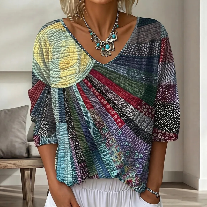 Genevielle - Texturovaná boho halenka