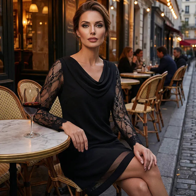Zarellia - elegantní minišaty s krajkovými rukávy