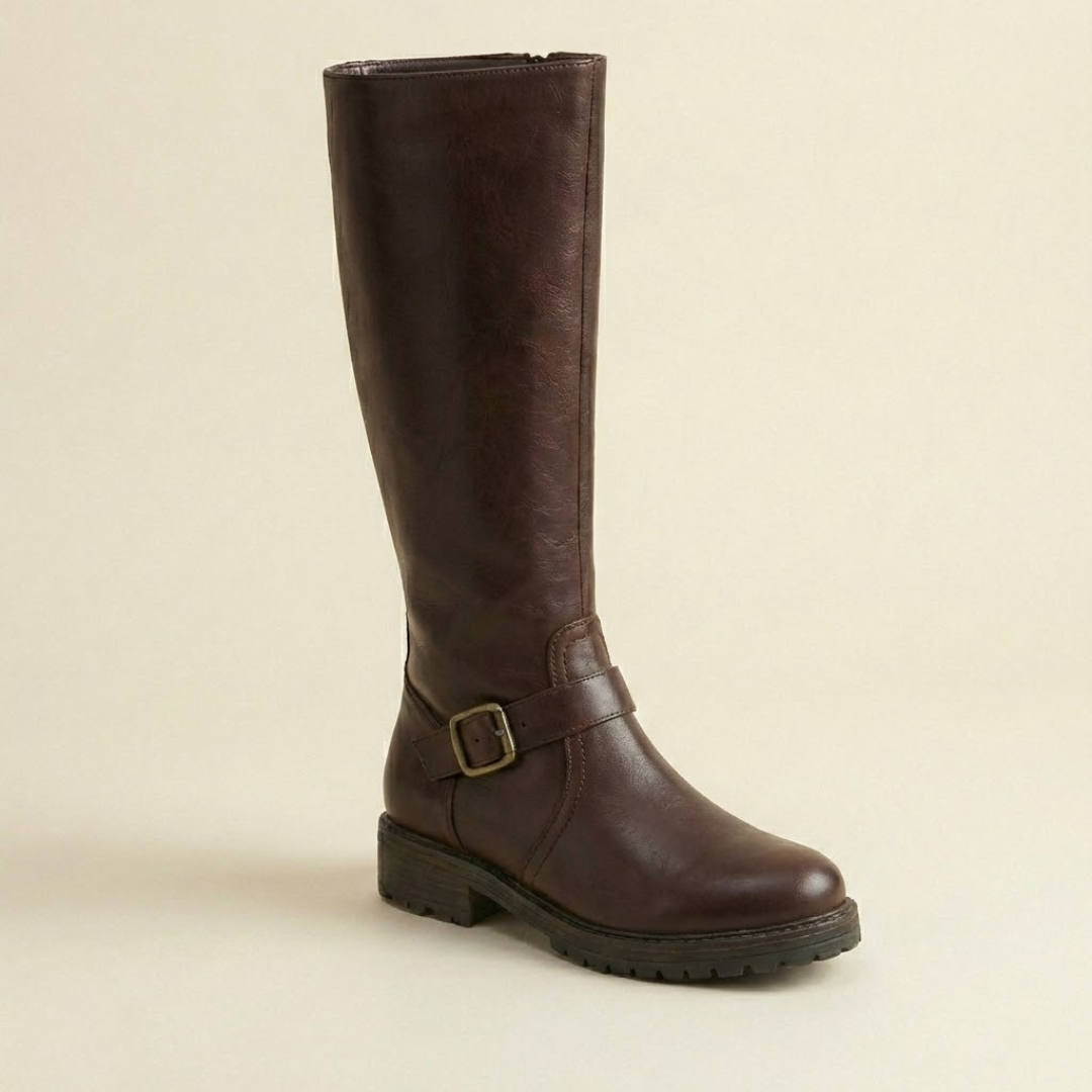 Estera - elegantní boty se dvěma zipy na blokovém podpatku