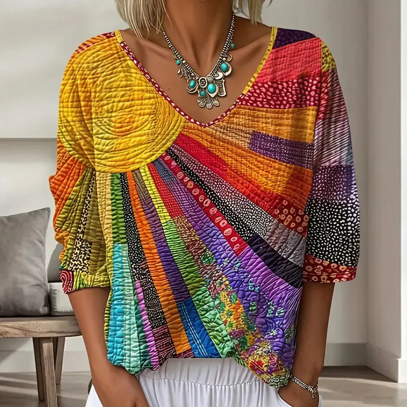 Genevielle - Texturovaná boho halenka