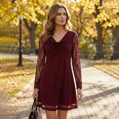 Zarellia - elegantní minišaty s krajkovými rukávy