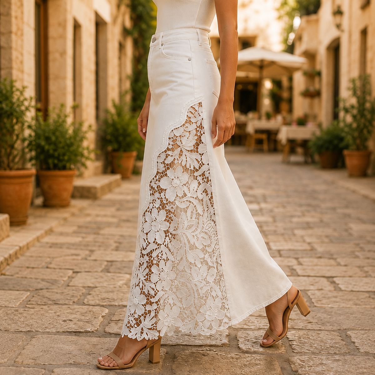 Faelyn - elegantní maxi sukně s vysokým pasem