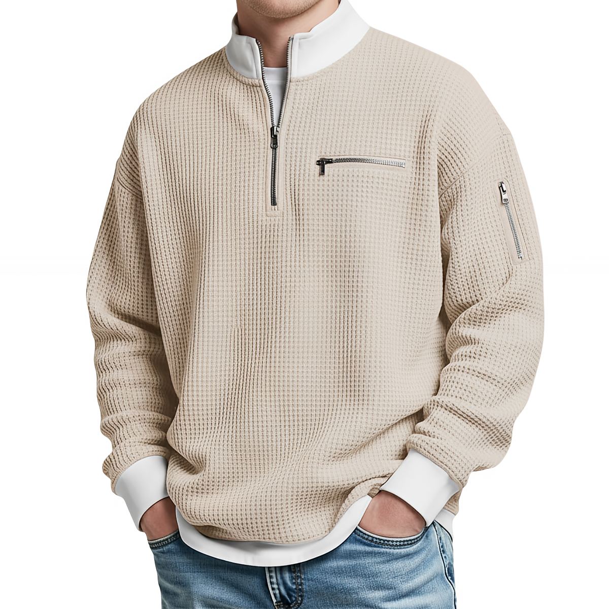Brice - Texturovaný svetr na 1/4 zip