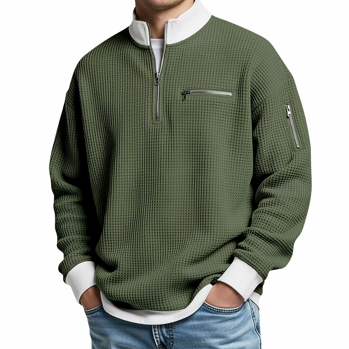 Brice - Texturovaný svetr na 1/4 zip