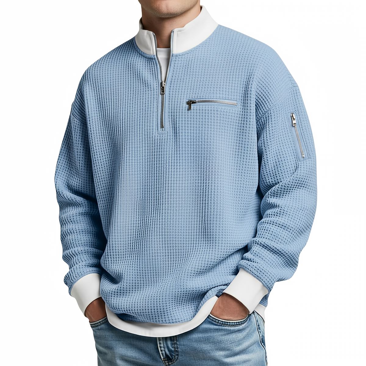 Brice - Texturovaný svetr na 1/4 zip