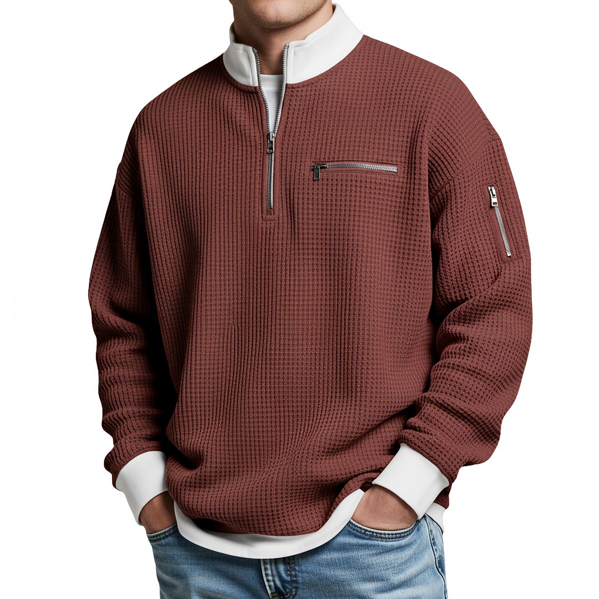 Brice - Texturovaný svetr na 1/4 zip