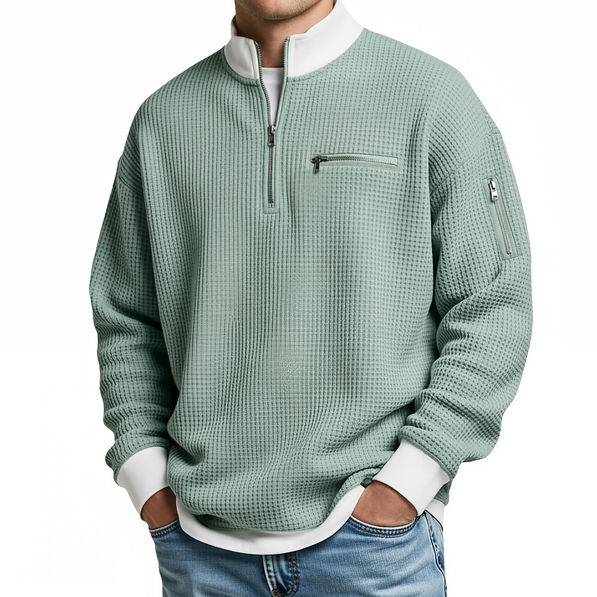 Brice - Texturovaný svetr na 1/4 zip