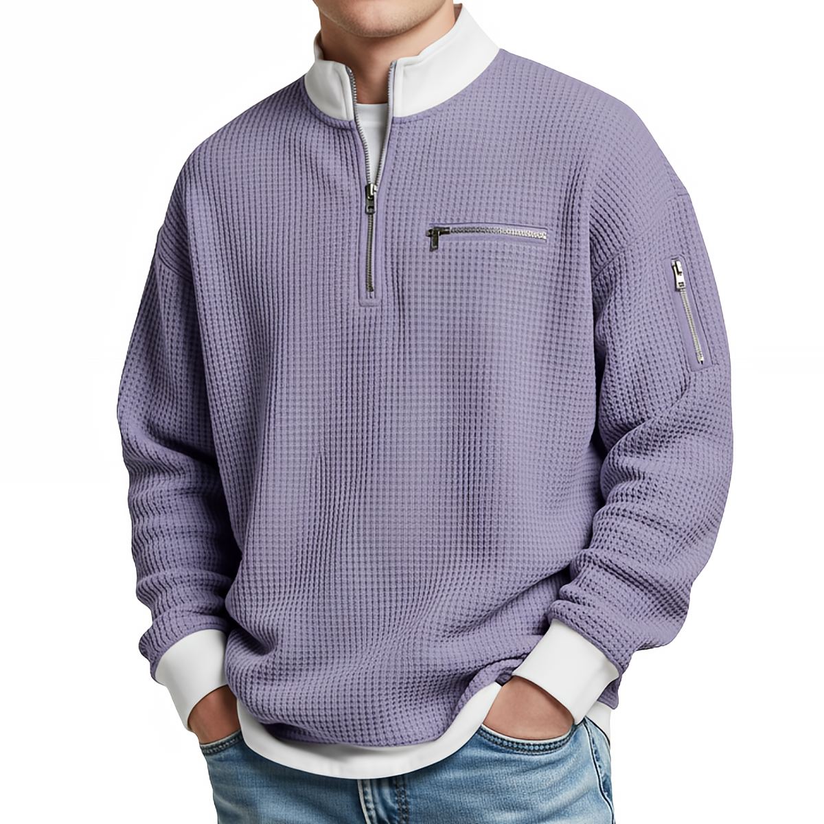 Brice - Texturovaný svetr na 1/4 zip