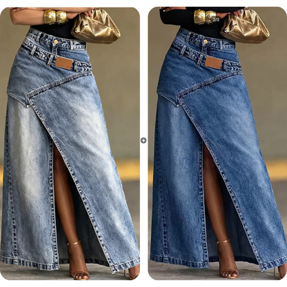 Anella - Maxi sukně s opraným vintage vzhledem
