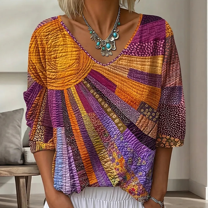 Genevielle - Texturovaná boho halenka
